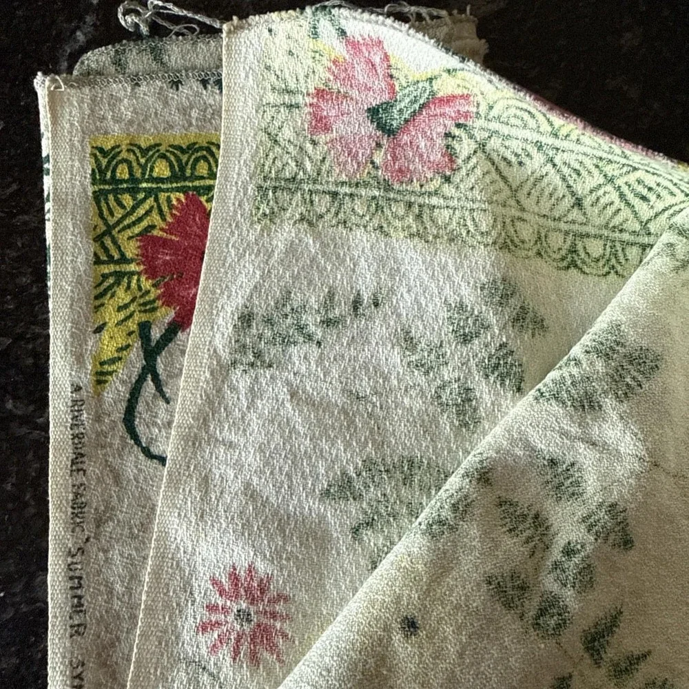 VTG 1952 Riverdale Barkcloth Fabric Panel 23